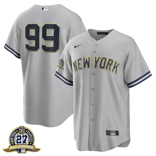 Camisa MLB New York Aaron Judge 27 Championships Patch Jersey