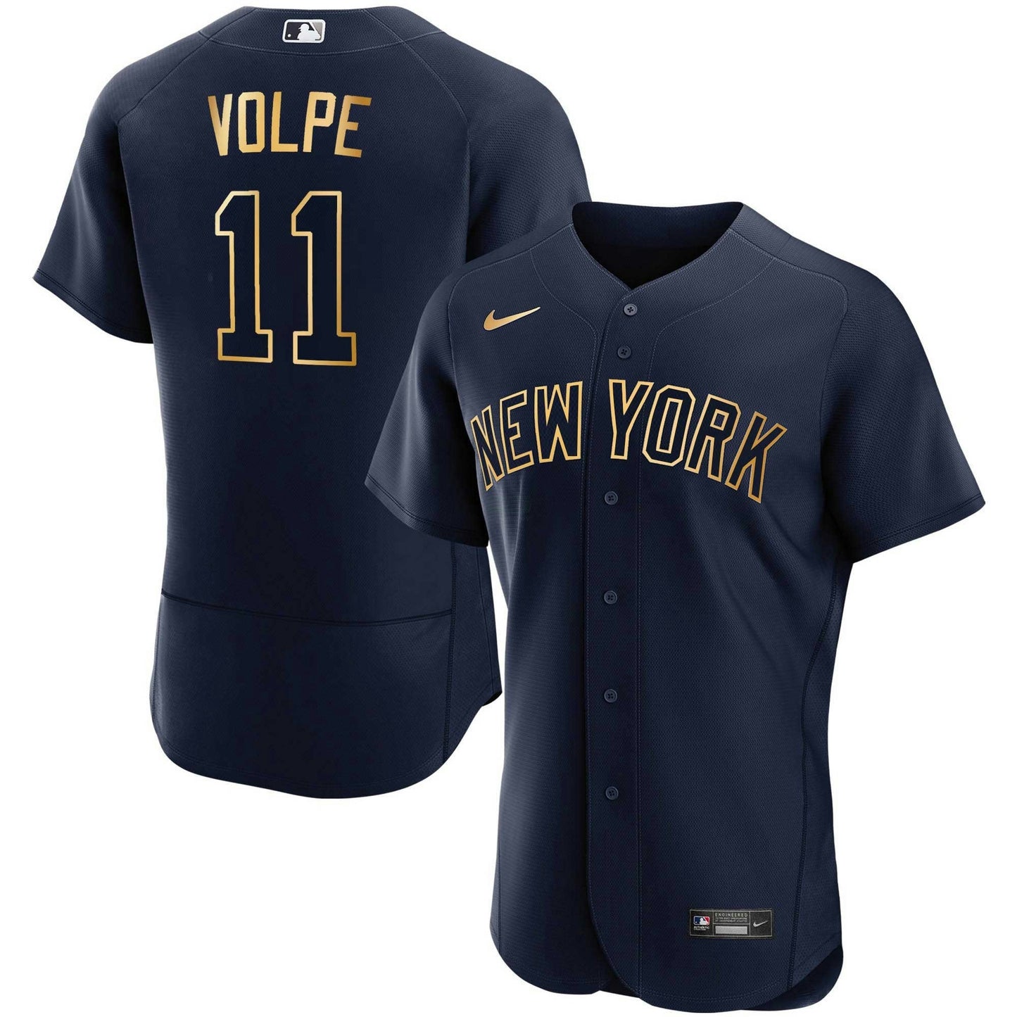 Camisa MLB New York Azul Marinho Dourada Jersey