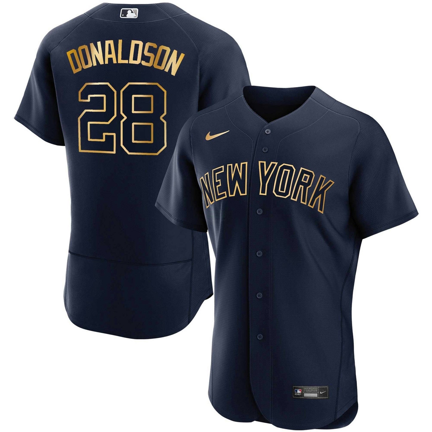 Camisa MLB New York Azul Marinho Dourada Jersey