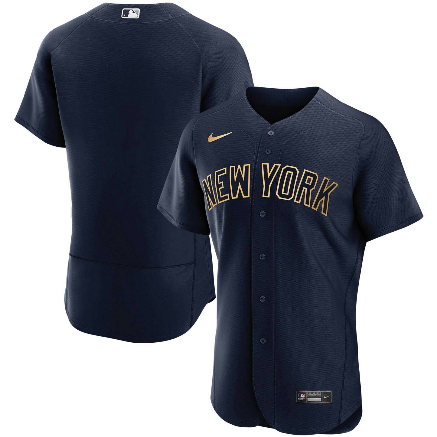 Camisa MLB New York Azul Marinho Dourada Jersey