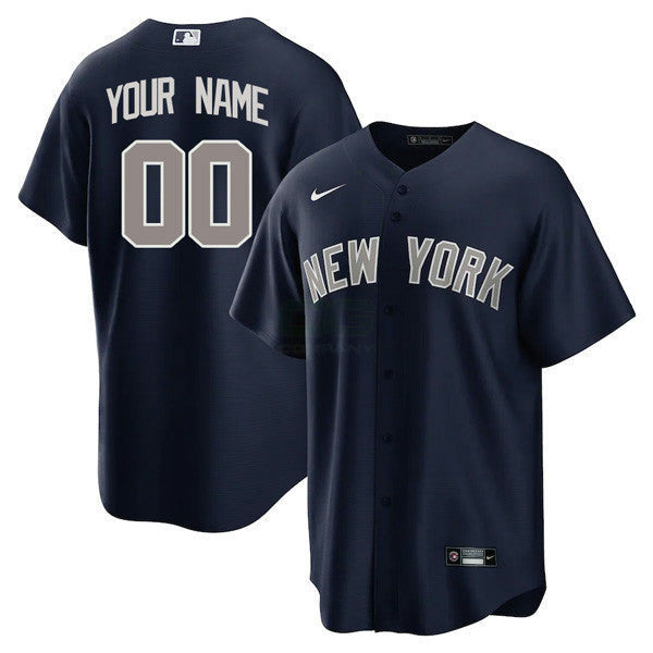 Camisa MLB New York Custom Name And Number Azul Marinho Jersey