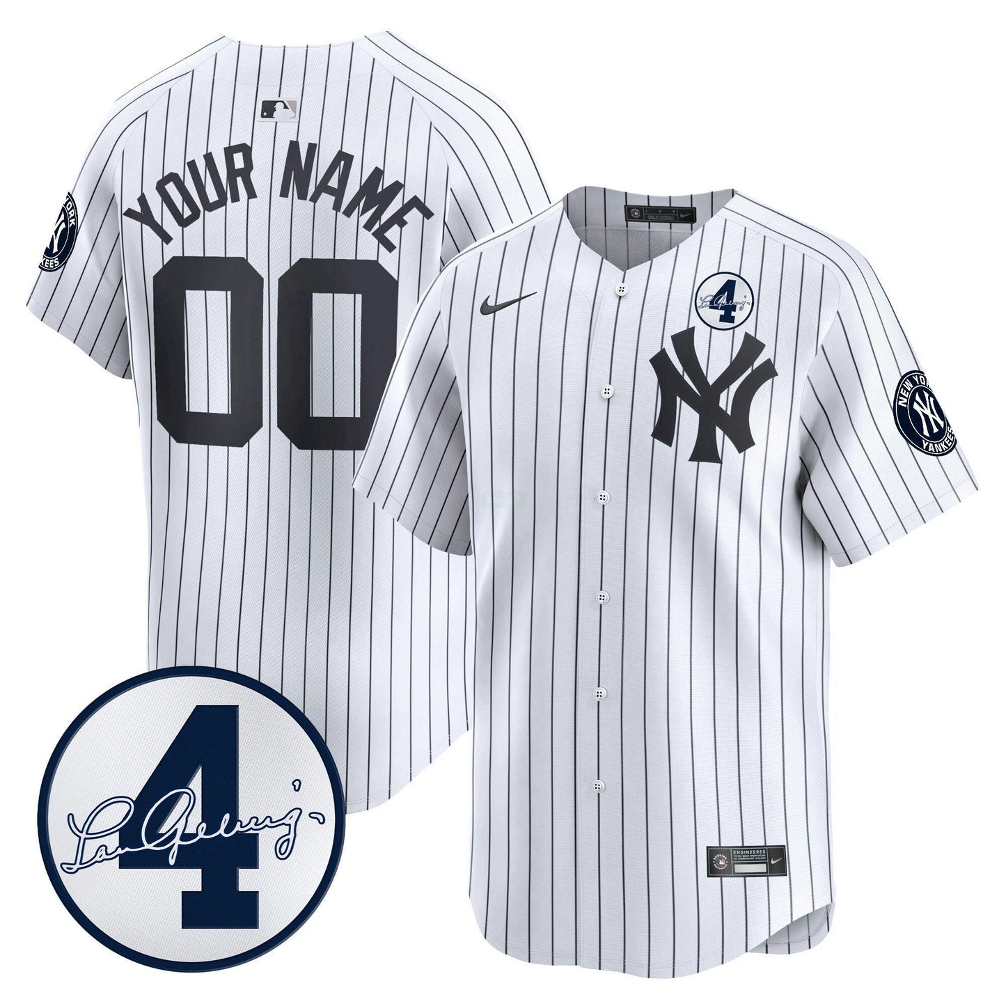Camisa MLB New York Lou Gehrig Patch Vapor Premier Limited Jersey