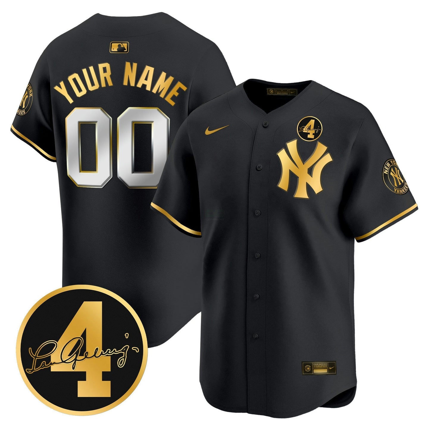 Camisa MLB New York Lou Gehrig Patch Vapor Premier Limited Jersey