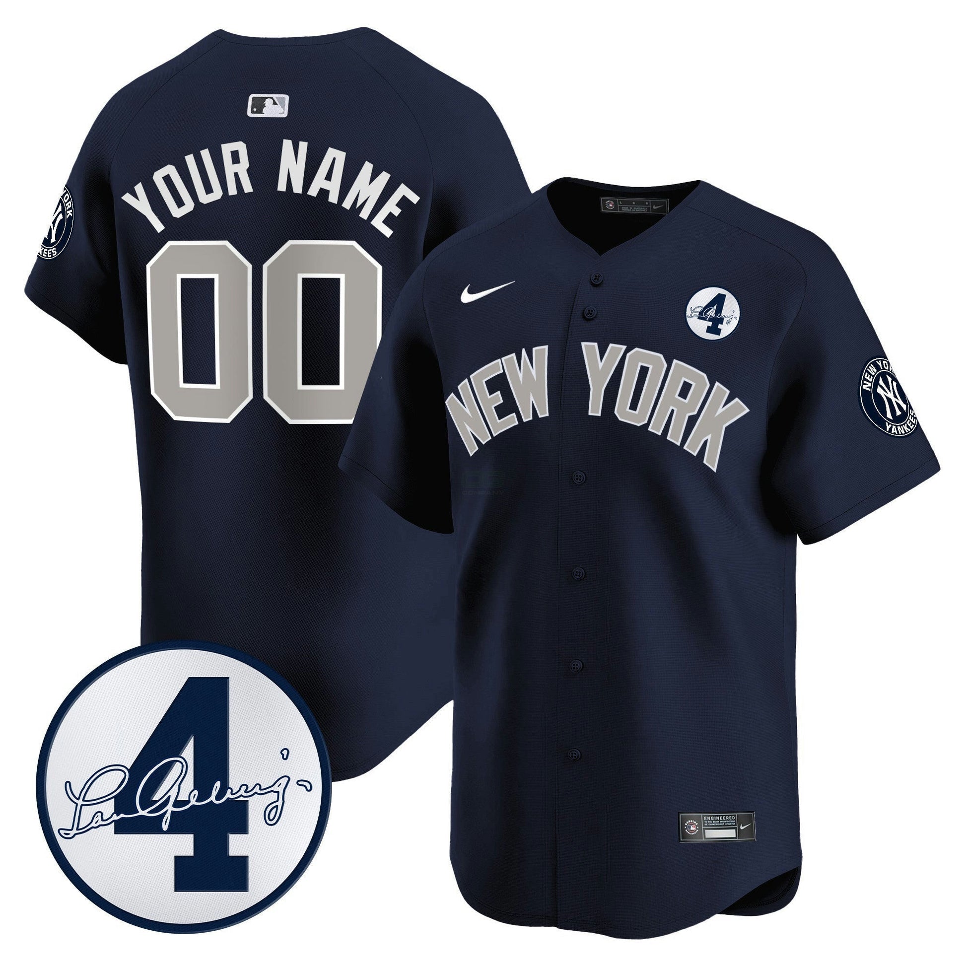 Camisa MLB New York Lou Gehrig Patch Vapor Premier Limited Jersey
