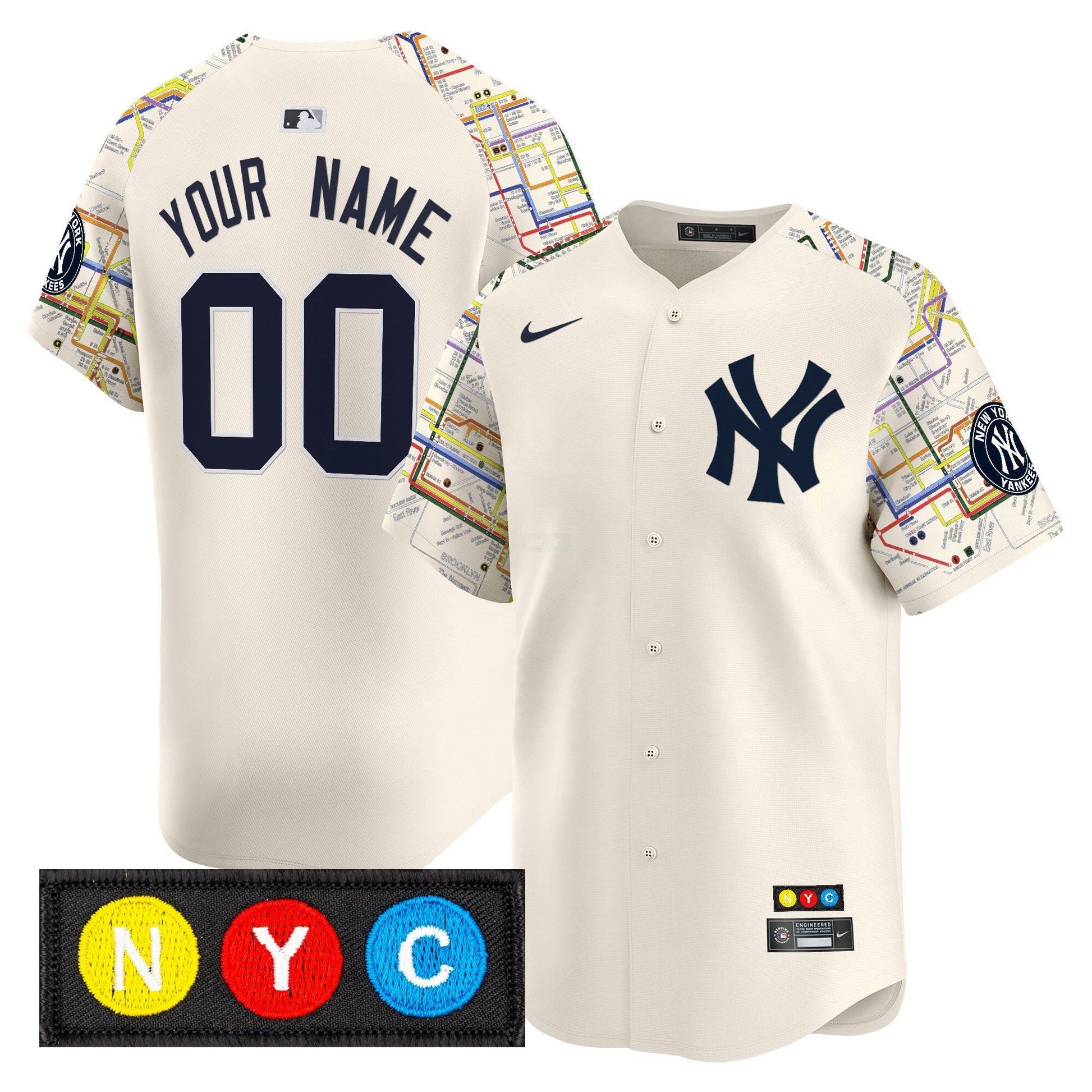 Camisa MLB New York Yankees New York Subway Style Vapor Premier Limited Jersey – Stitched
