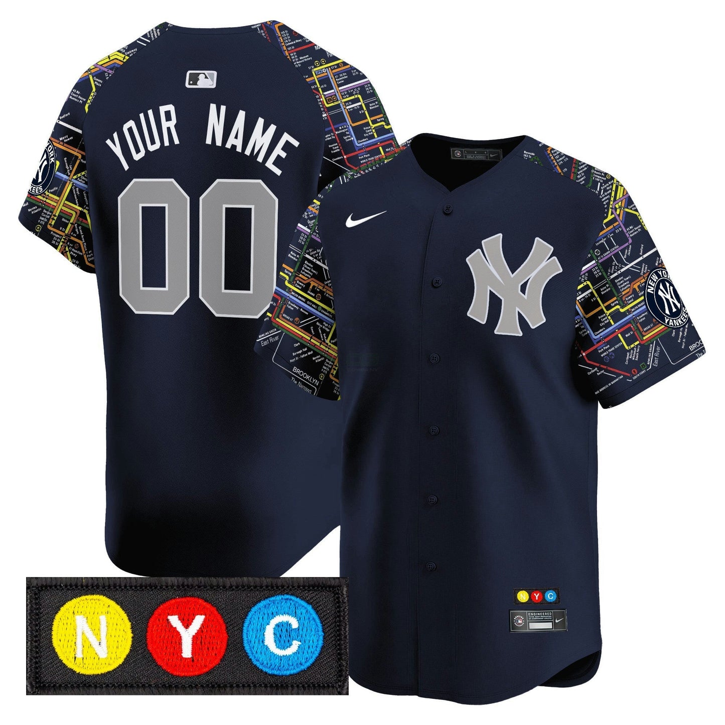 Camisa MLB New York Yankees New York Subway Style Vapor Premier Limited Jersey – Stitched