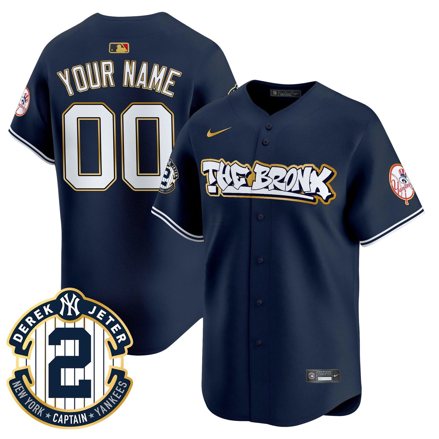 Camisa MLB New York The Bronx Graffiti Gold Trim Vapor Premier Limited Jersey