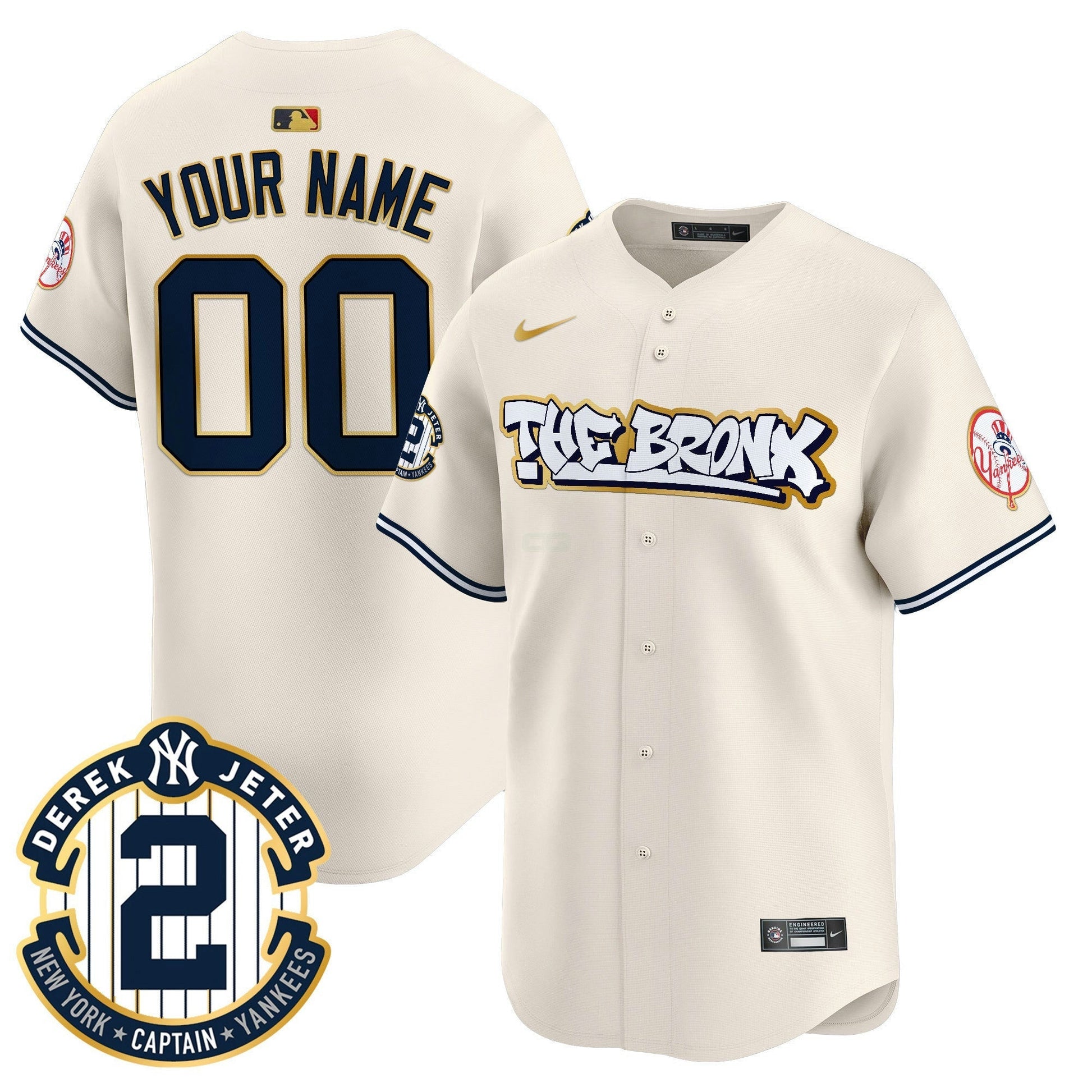 Camisa MLB New York The Bronx Graffiti Gold Trim Vapor Premier Limited Jersey
