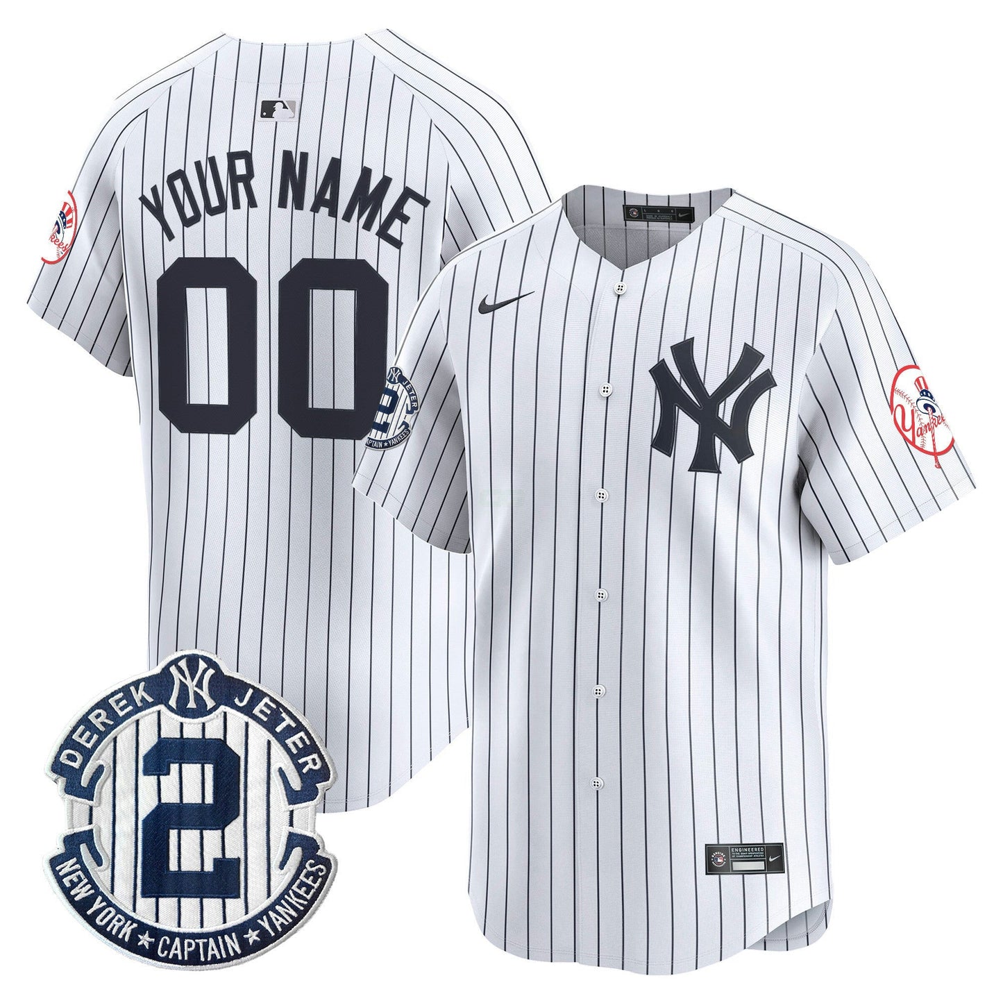 Camisa MLB New York Throwback Vapor Premier Limited Jersey – Derek Jeter Patch