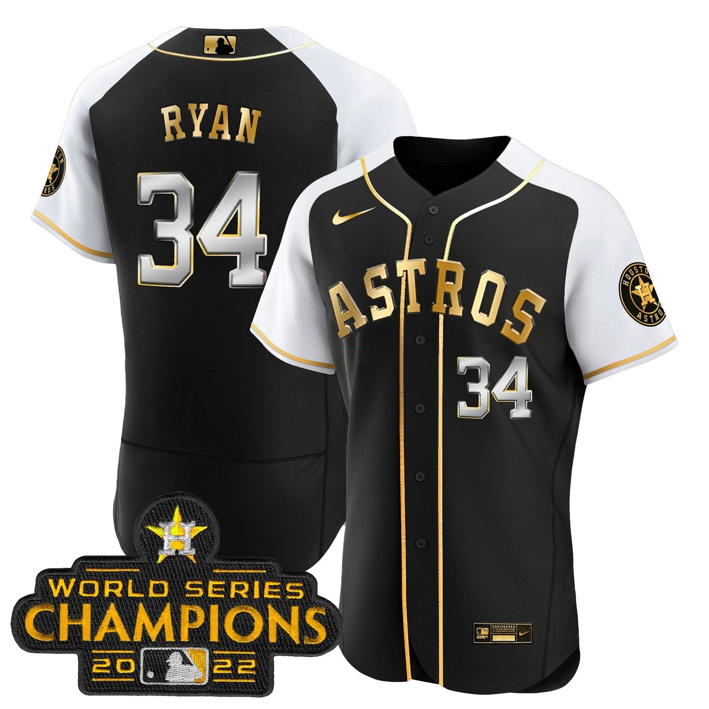 Camisa MLB Nolan Ryan 2023 Dourada Flex Base Jersey