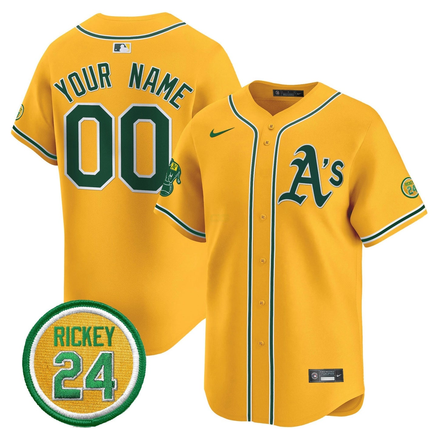 Camisa MLB Oakland Rickey Henderson Patch Vapor Premier Limited Jersey