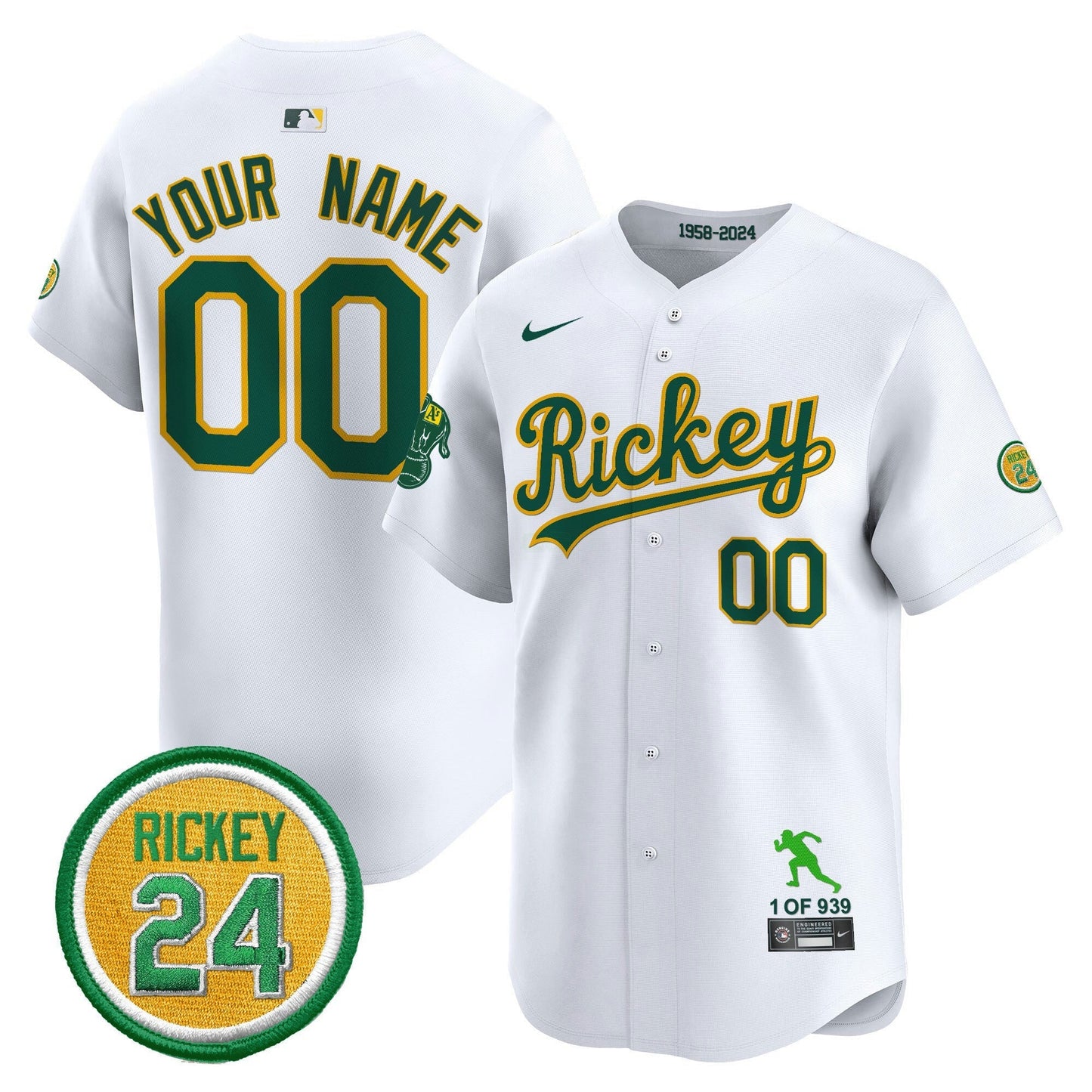 Camisa MLB Oakland Rickey Tribute style Vapor Premier Limited Jersey