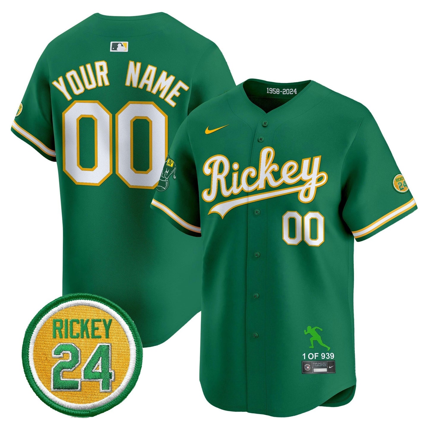 Camisa MLB Oakland Rickey Tribute style Vapor Premier Limited Jersey