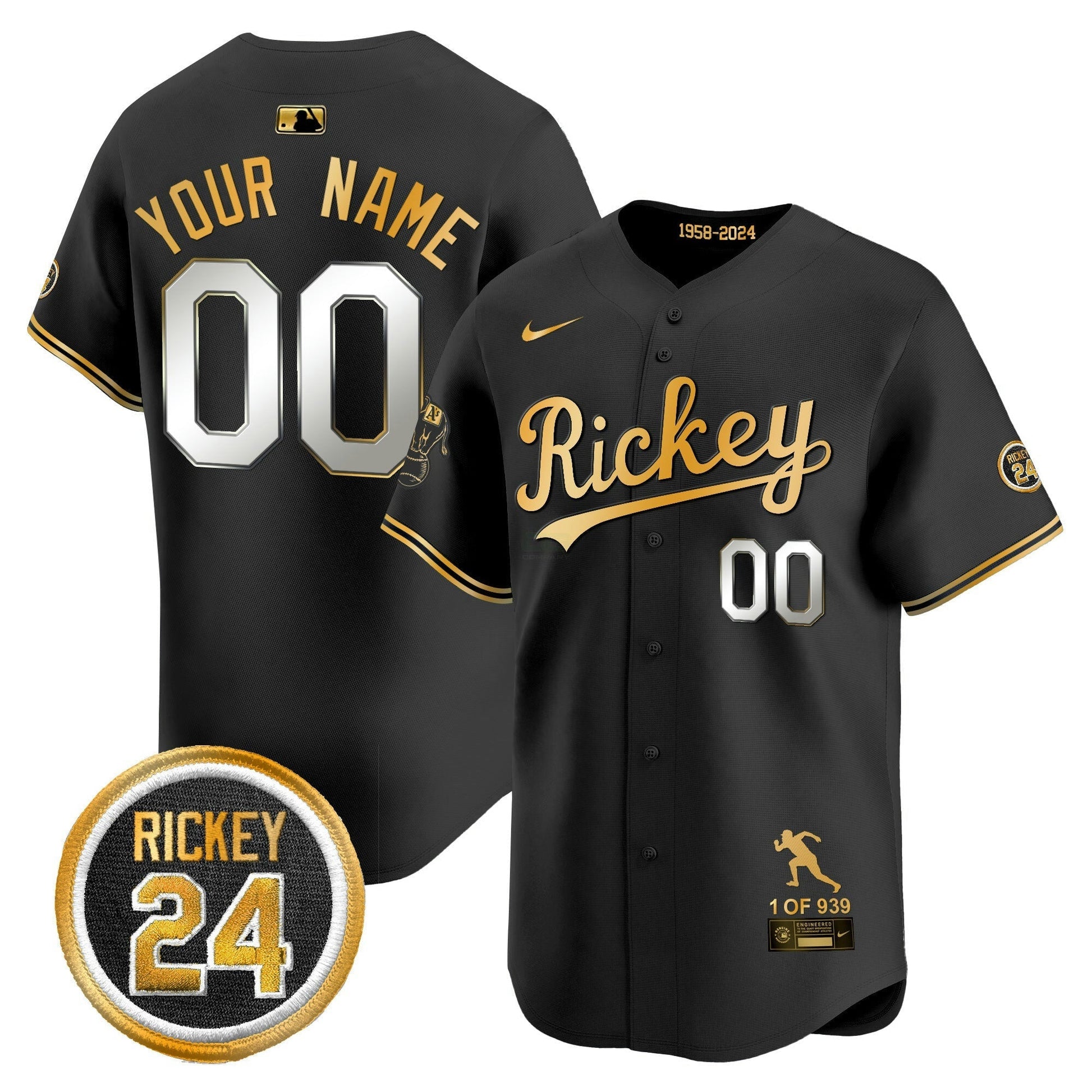 Camisa MLB Oakland Rickey Tribute style Vapor Premier Limited Jersey
