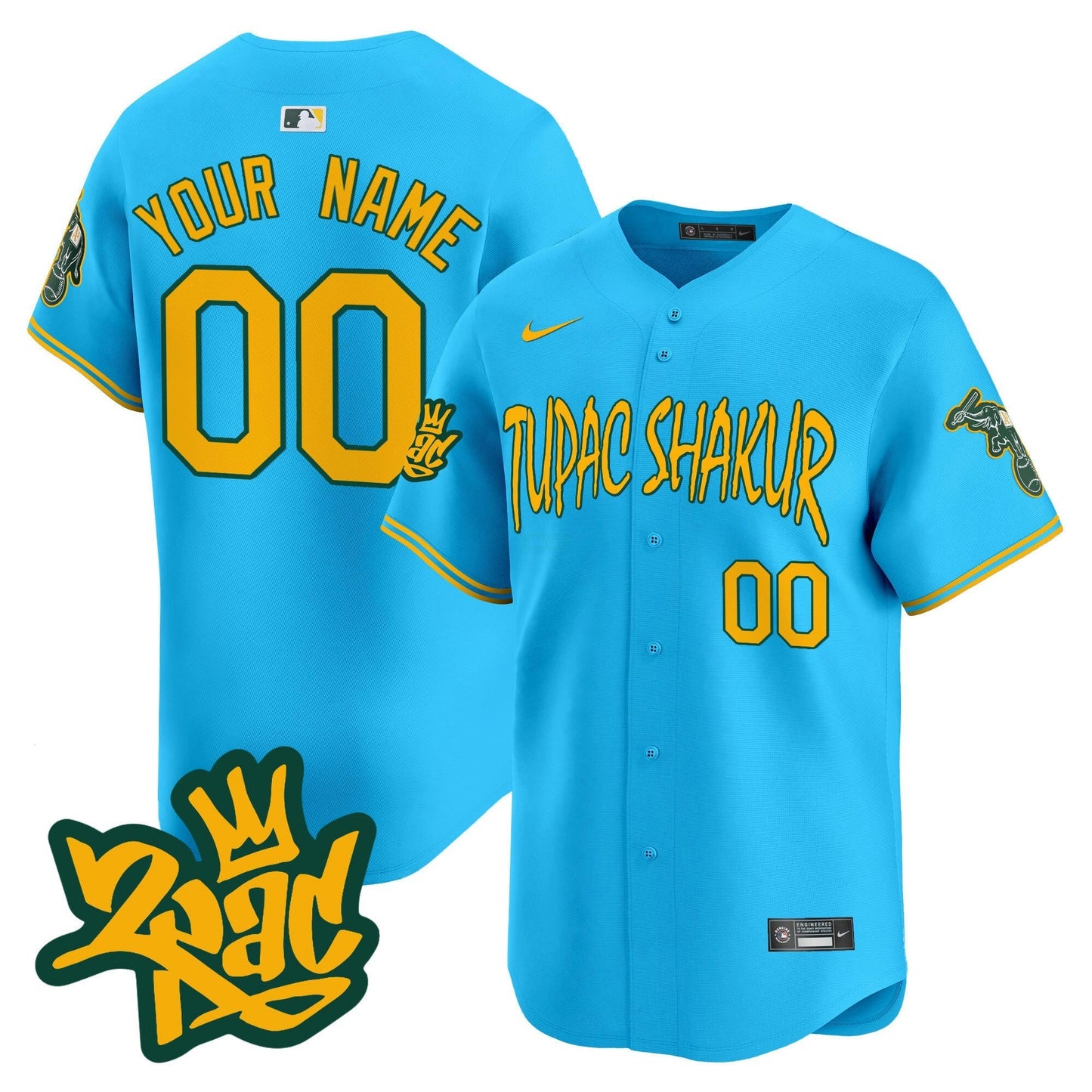Camisa MLB Oakland Tupac Shakur Vapor Premier Limited Jersey