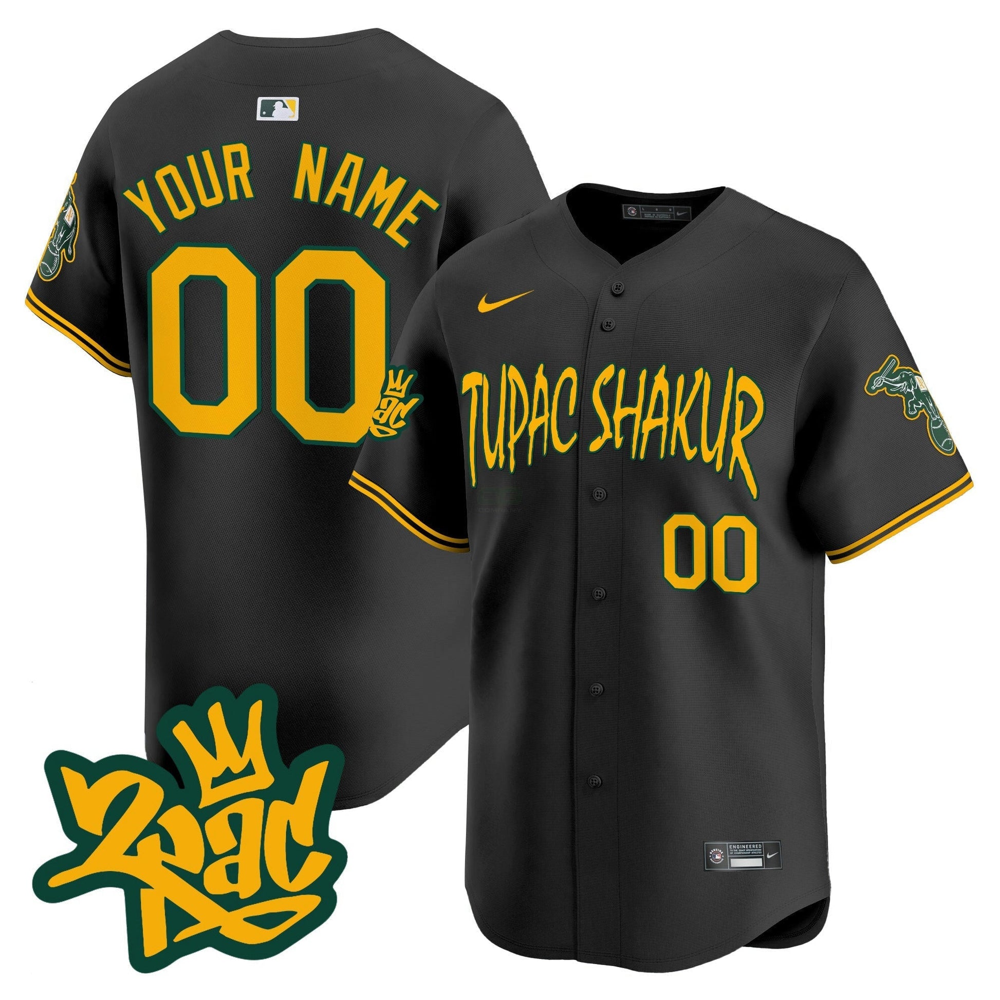 Camisa MLB Oakland Tupac Shakur Vapor Premier Limited Jersey