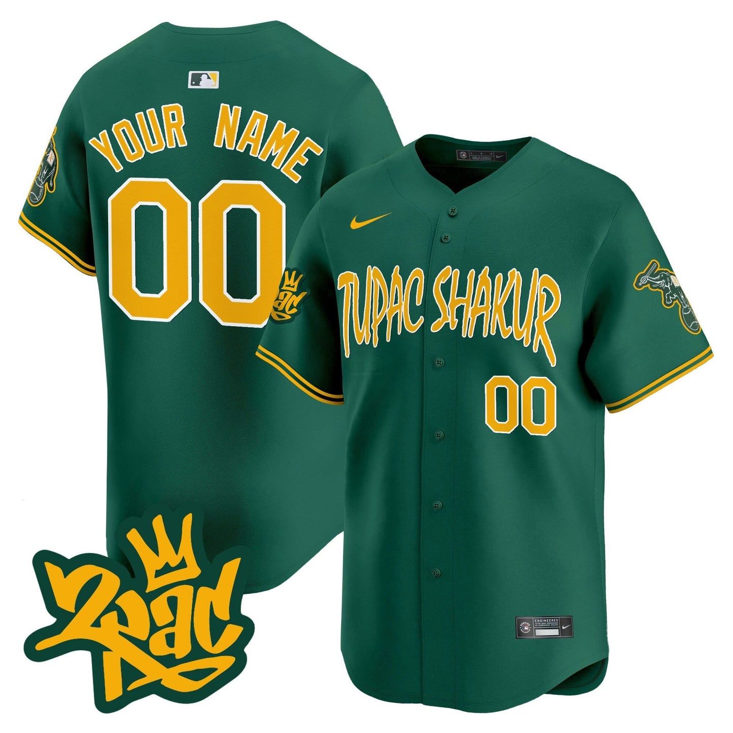 Camisa MLB Oakland Tupac Shakur Vapor Premier Limited Jersey
