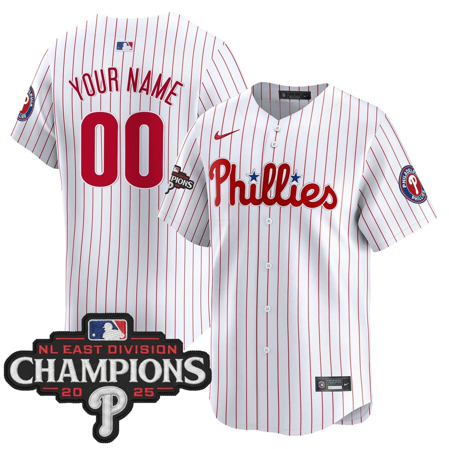 Camisa MLB Philadelphia 2025 NL East Division Champions Patch Vapor Premier Limited Jersey