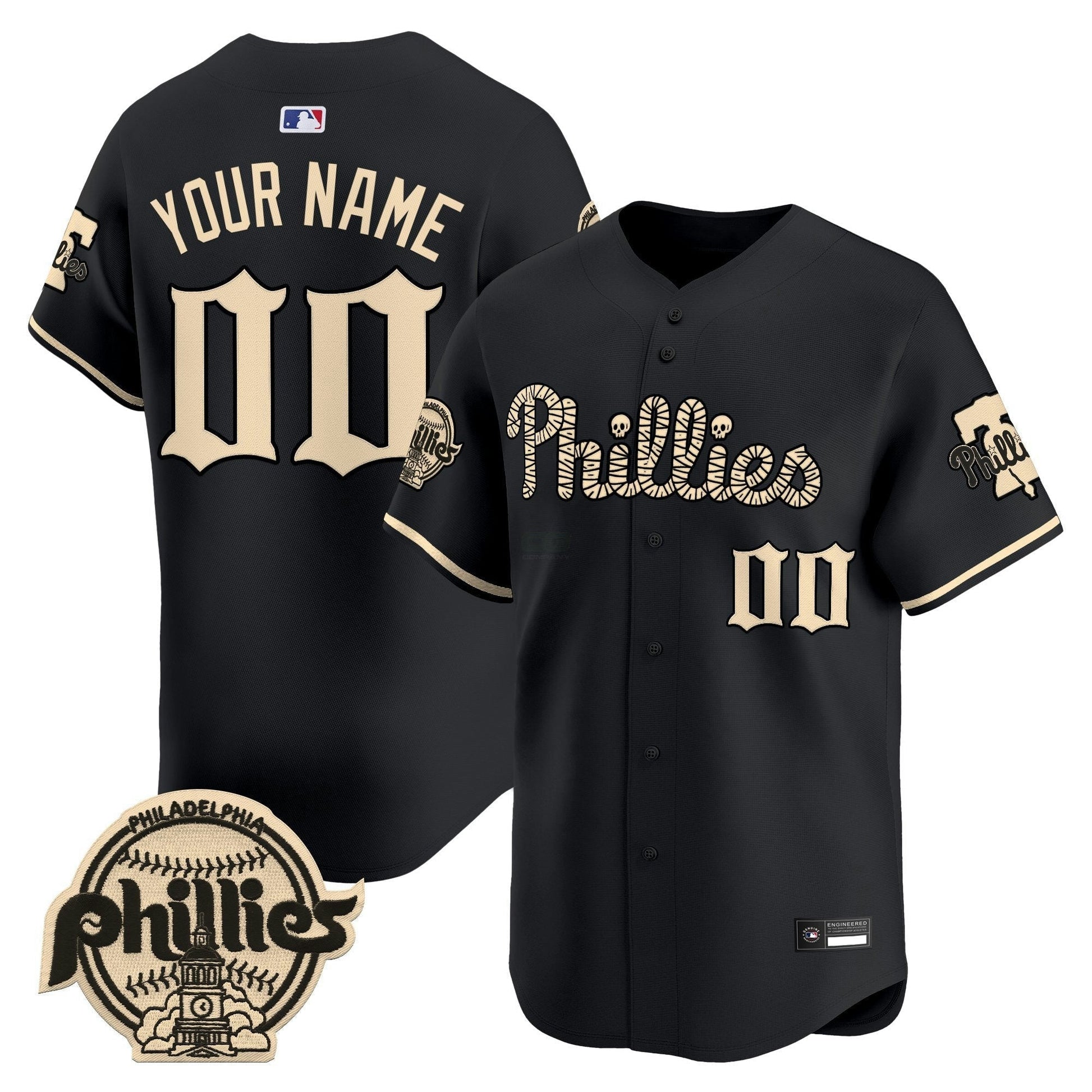 Camisa MLB Philadelphia ‘Halloween Mummy Edition’ Premier Limited Jersey – Stitched - Custom