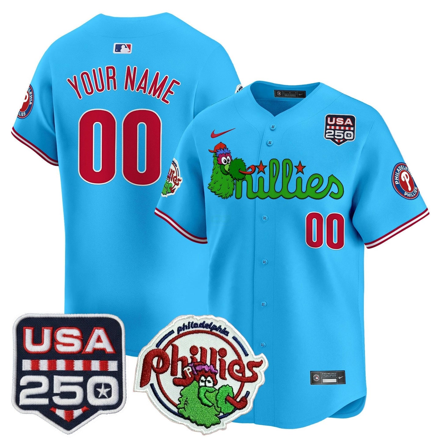 Camisa MLB Philadelphia Phanatic & 250America Patch Vapor Premier Limited Jersey