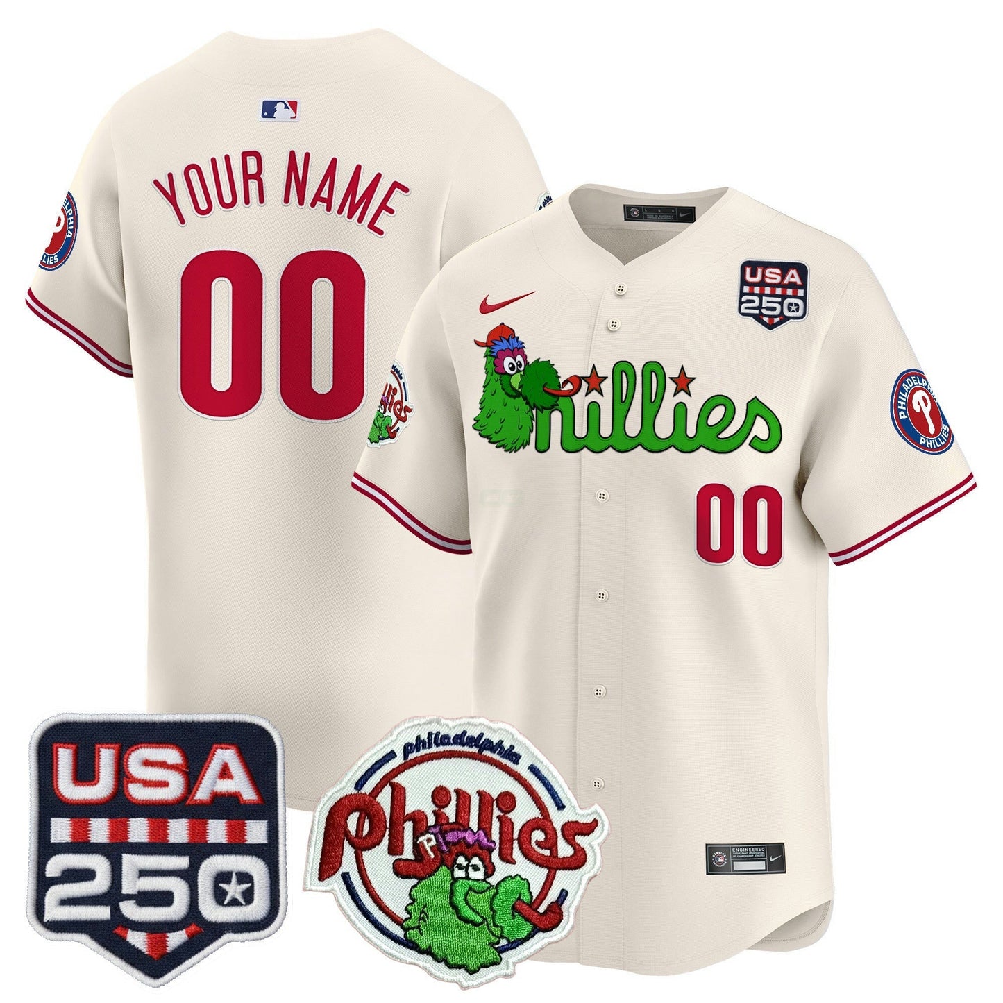 Camisa MLB Philadelphia Phanatic & 250America Patch Vapor Premier Limited Jersey