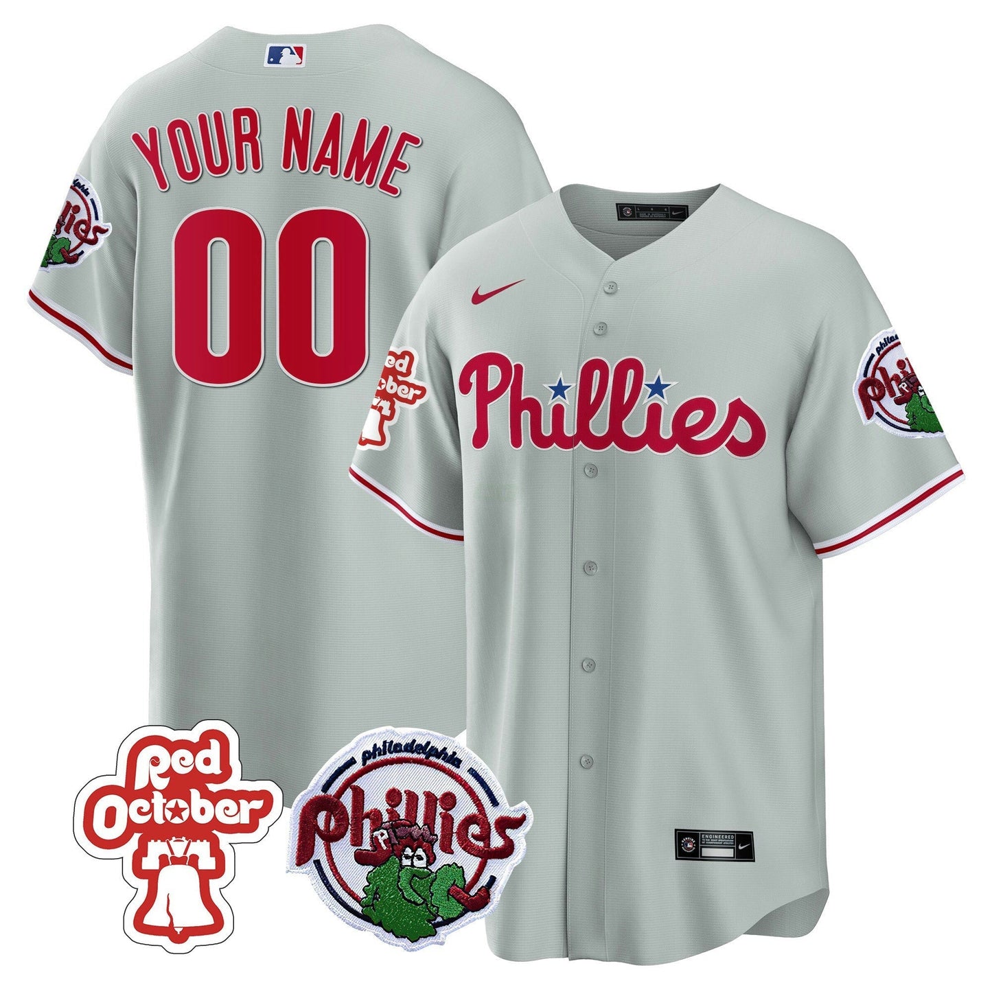Camisa MLB Philadelphia Red October Patch Jersey