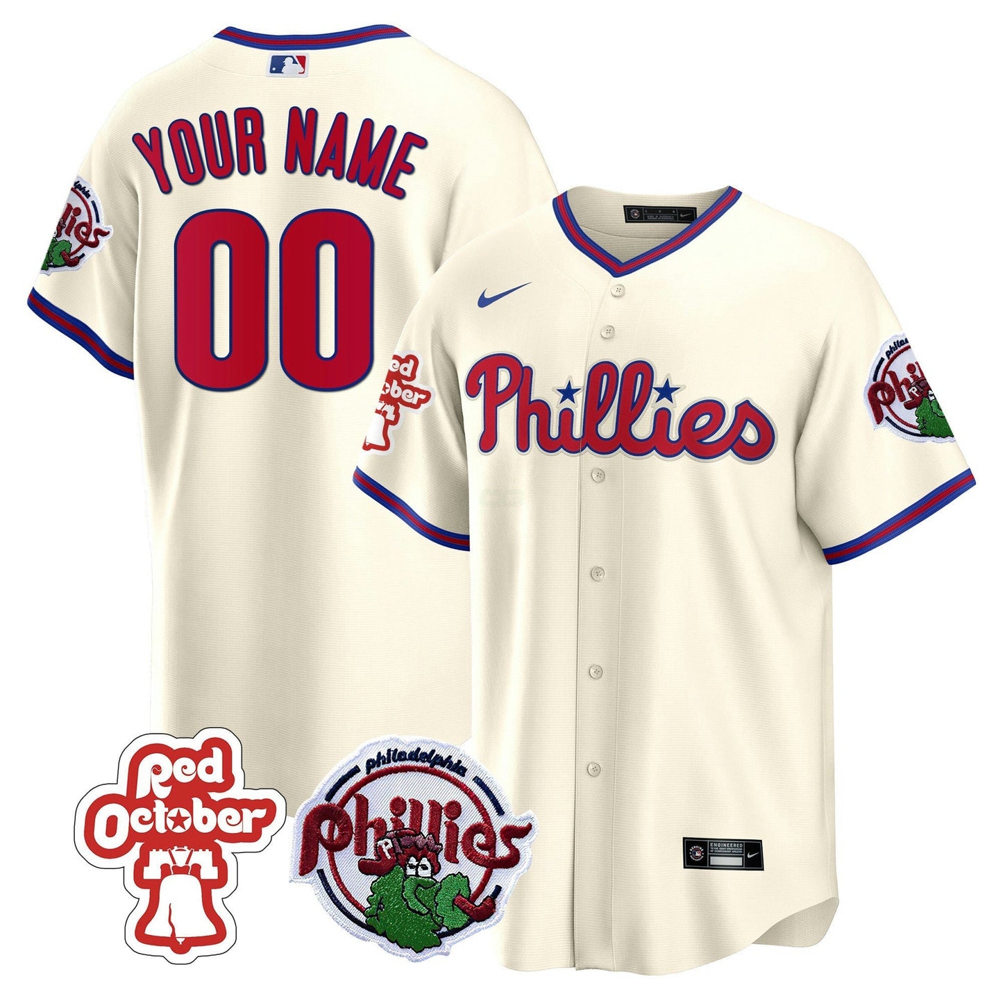 Camisa MLB Philadelphia Red October Patch Jersey