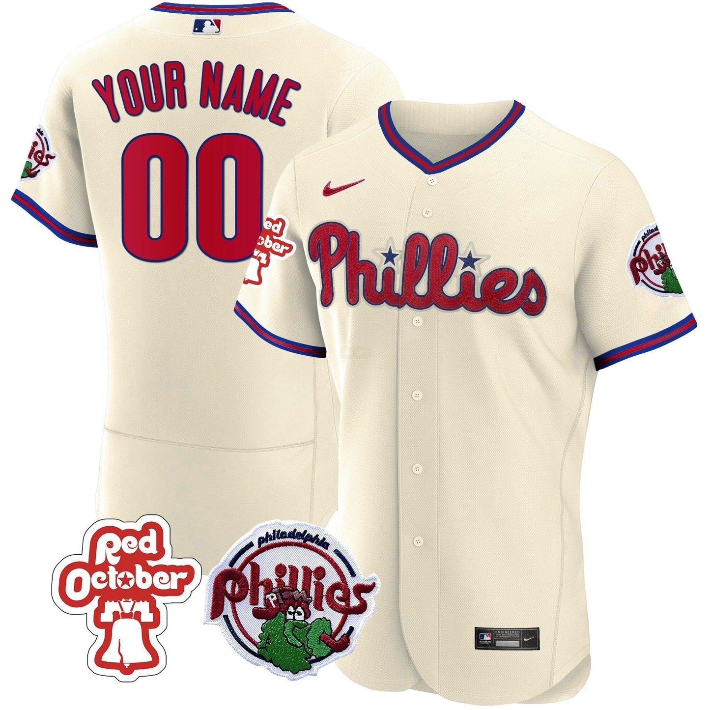 Camisa MLB Philadelphia Red October Patch Jersey