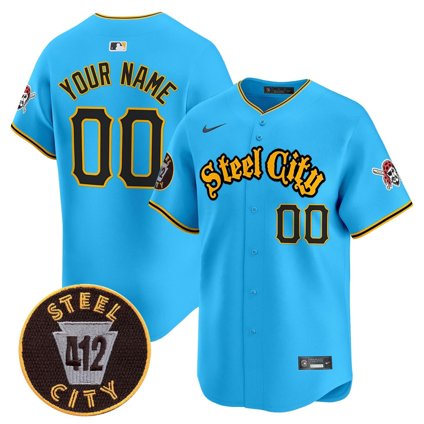 Camisa MLB Pittsburgh 412 Patch Vapor Premier Limited Jersey