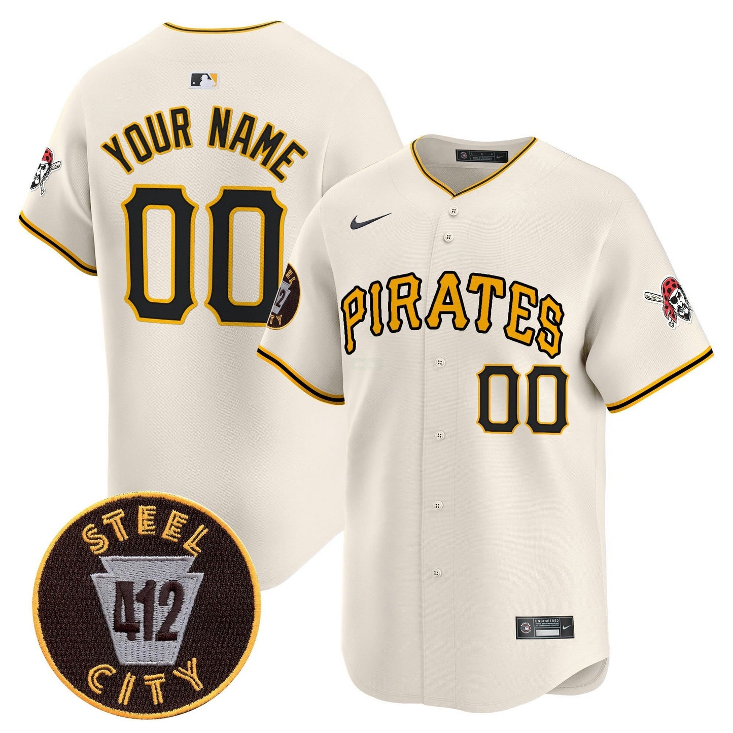 Camisa MLB Pittsburgh 412 Patch Vapor Premier Limited Jersey V3