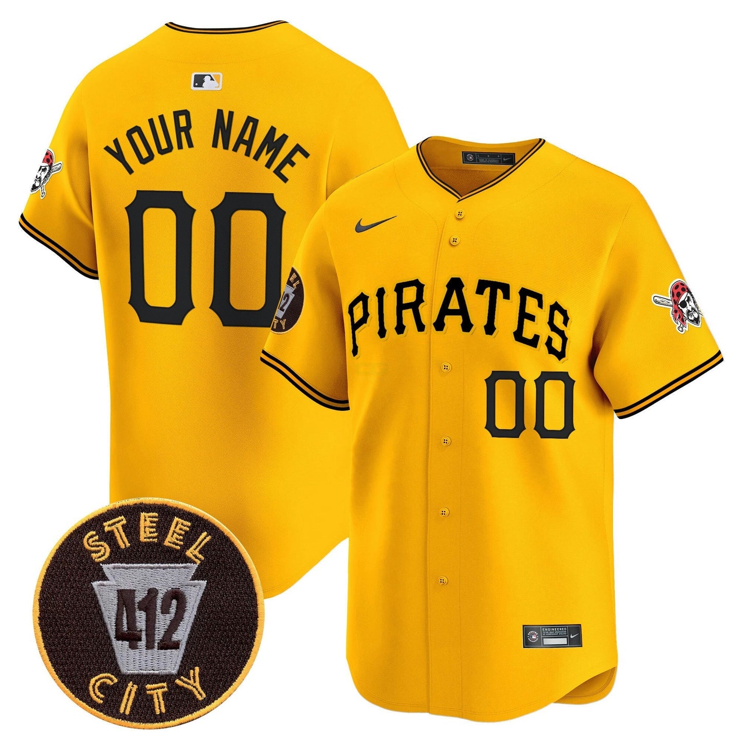 Camisa MLB Pittsburgh 412 Patch Vapor Premier Limited Jersey V3