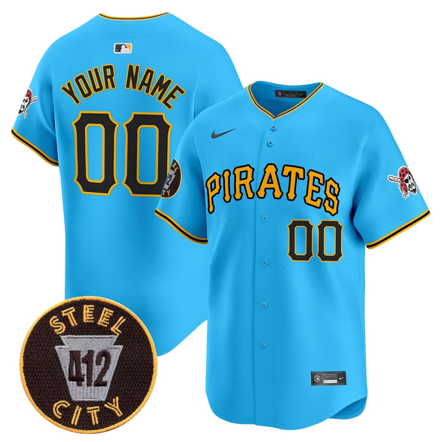 Camisa MLB Pittsburgh 412 Patch Vapor Premier Limited Jersey V3