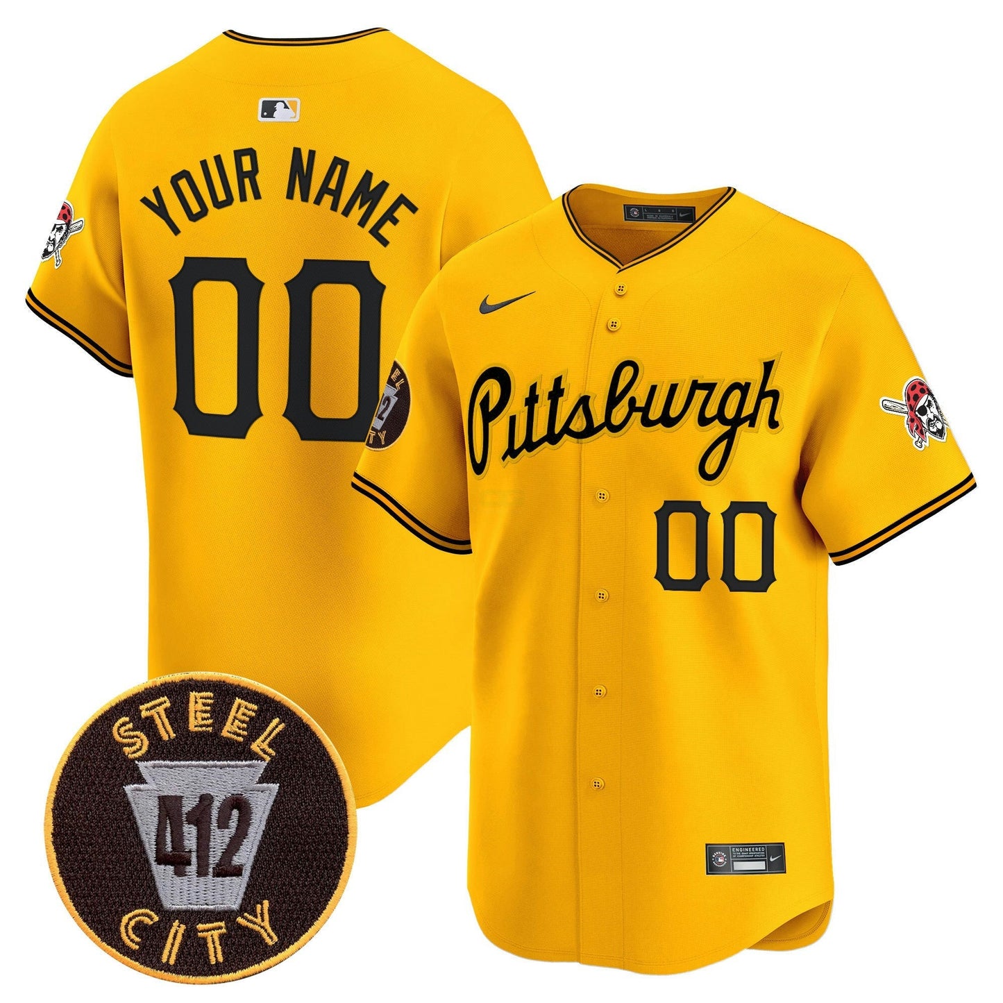 Camisa MLB Pittsburgh 412 Patch Vapor Premier Limited Jersey V4