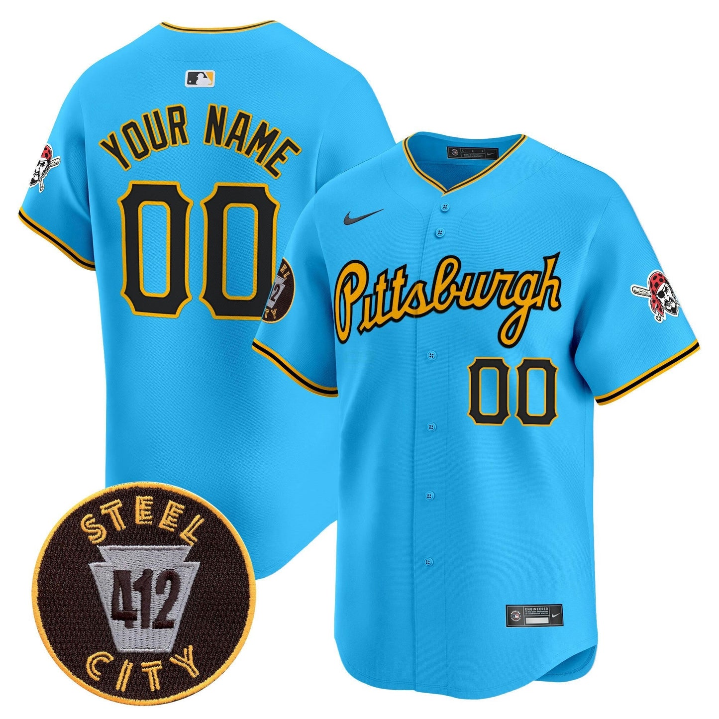 Camisa MLB Pittsburgh 412 Patch Vapor Premier Limited Jersey V4