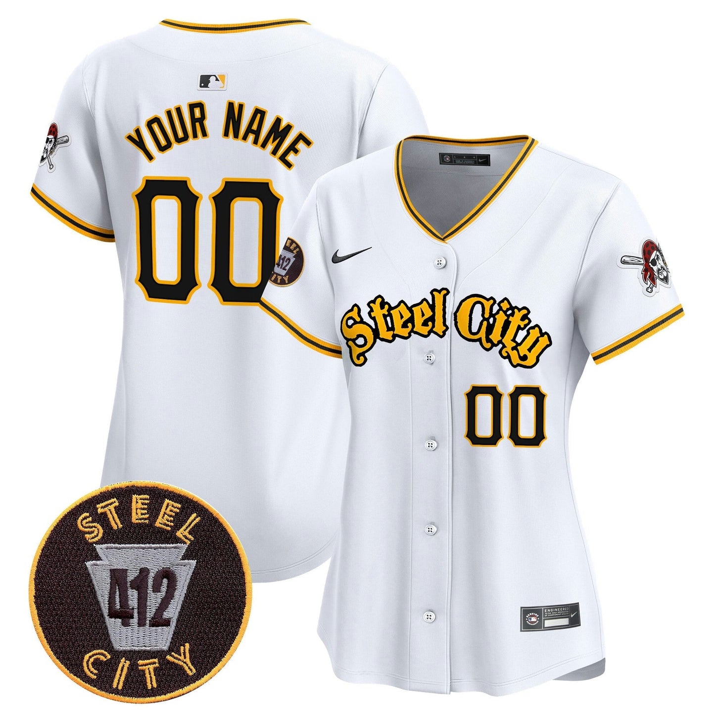 Camisa MLB Pittsburgh 412 Patch Vapor Premier Limited Jersey V5
