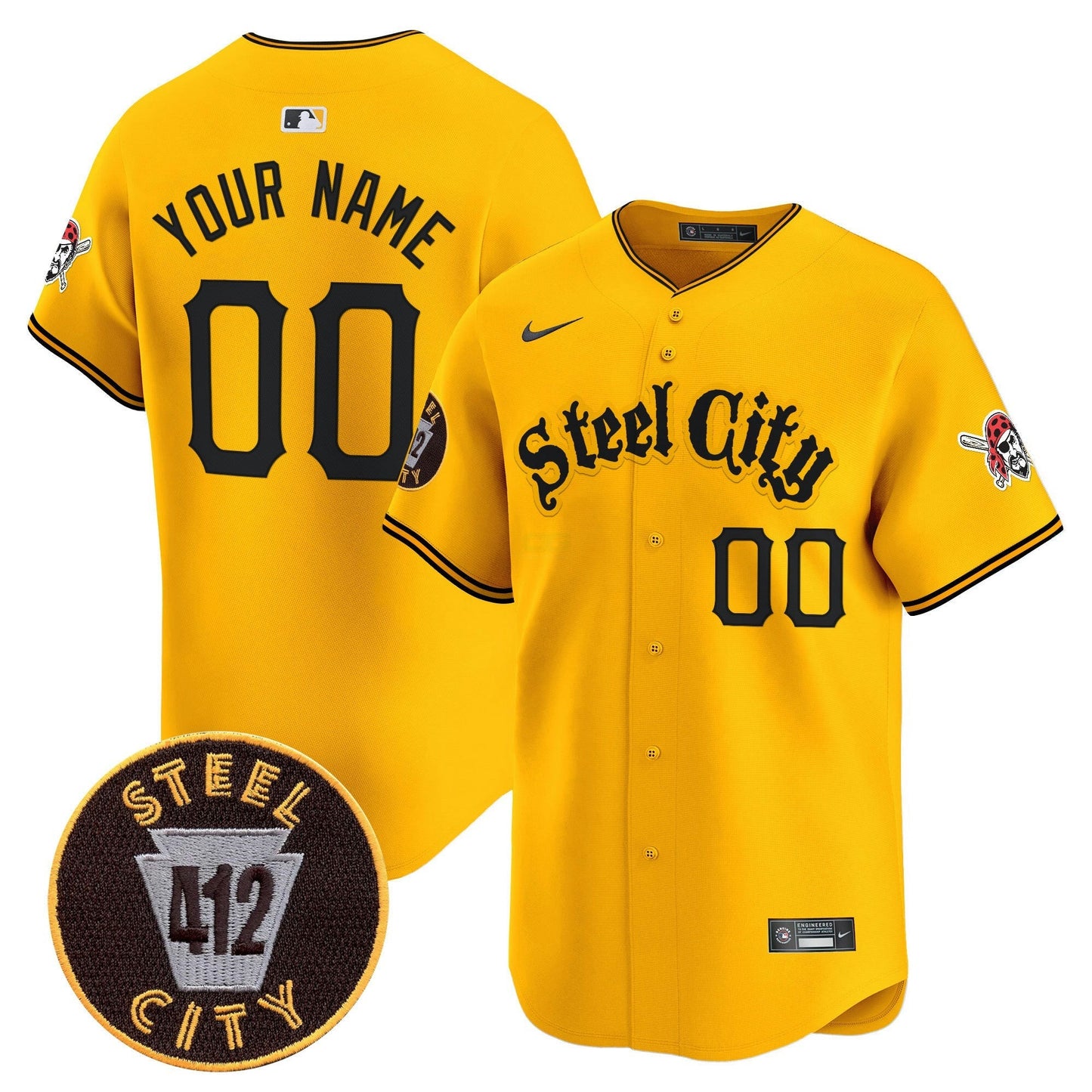 Camisa MLB Pittsburgh 412 Patch Vapor Premier Limited Jersey V5