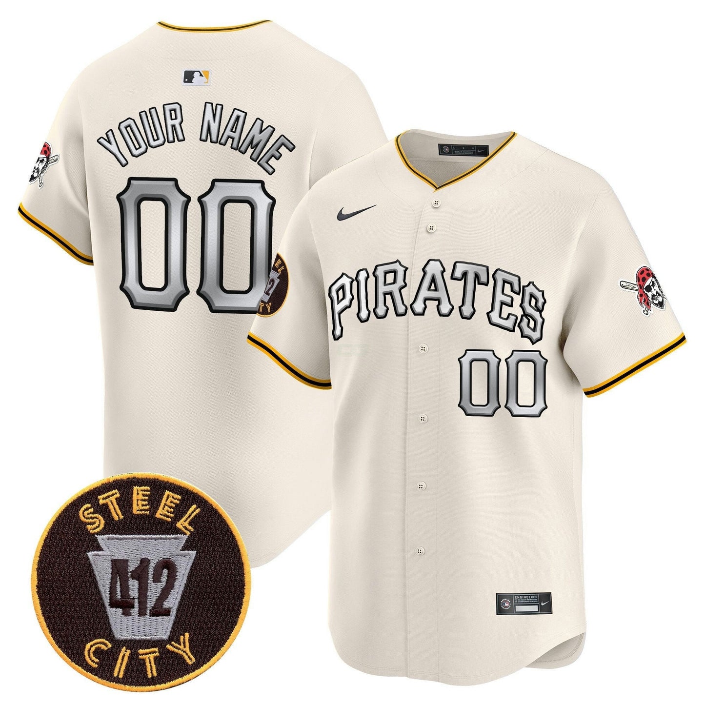 Camisa MLB Pittsburgh 412 Patch Vapor Premier Limited Jersey V6