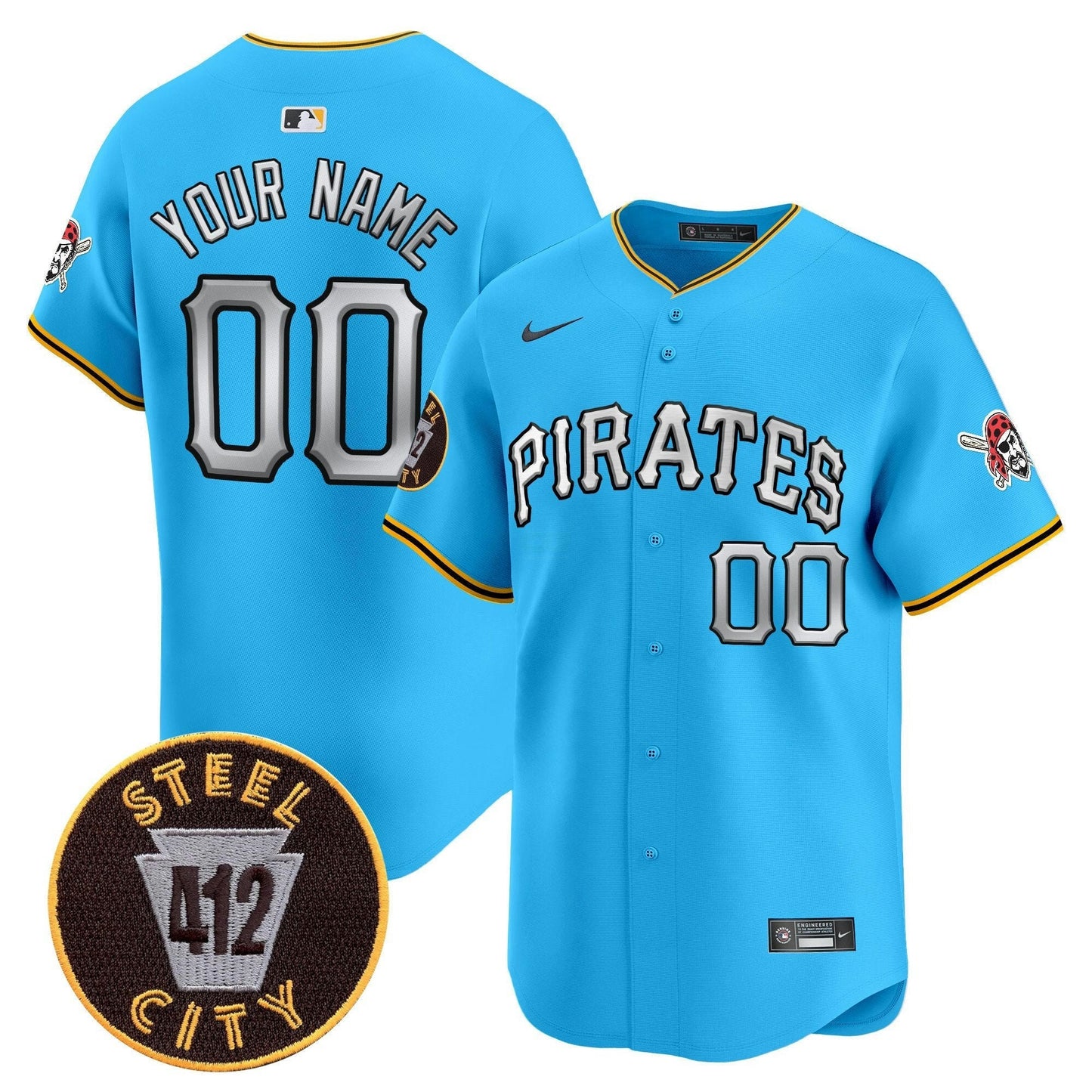 Camisa MLB Pittsburgh 412 Patch Vapor Premier Limited Jersey V6