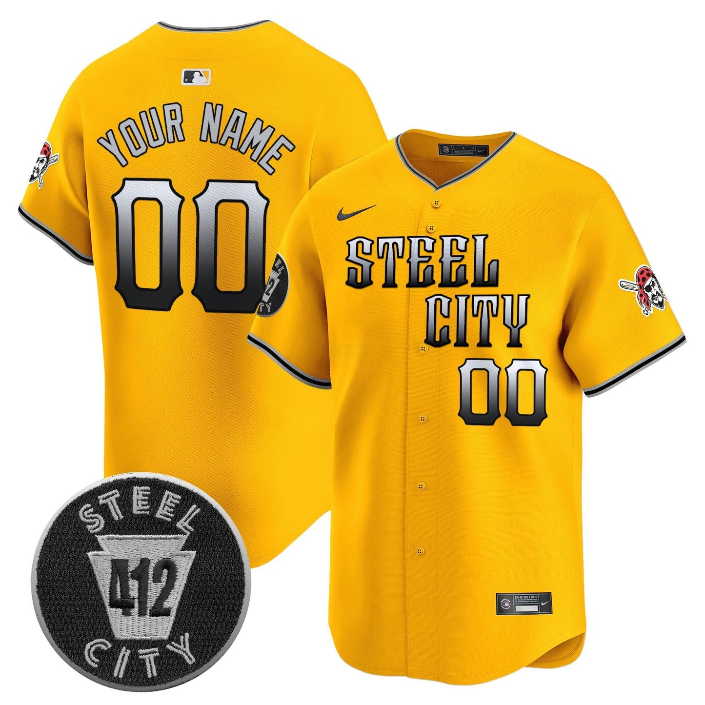 Camisa MLB Pittsburgh 412 Patch Vapor Premier Limited Jersey V8
