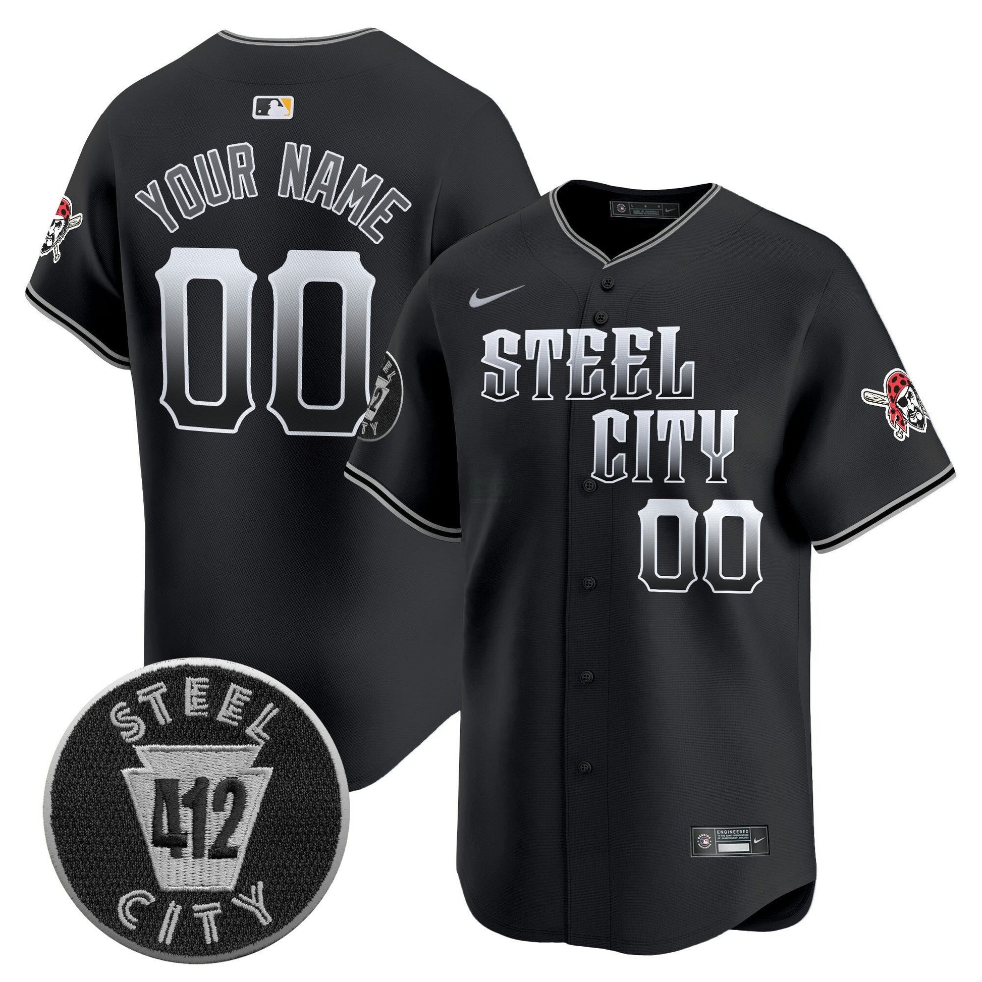 Camisa MLB Pittsburgh 412 Patch Vapor Premier Limited Jersey V8