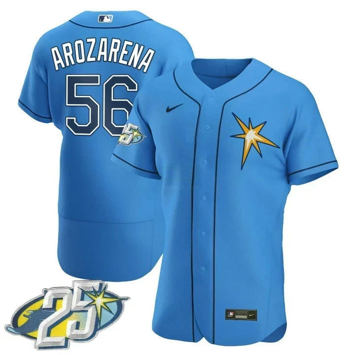 Camisa MLB Randy Arozarena Tampa Bay 25th Anniversary Light Blue Jersey - Flex Base