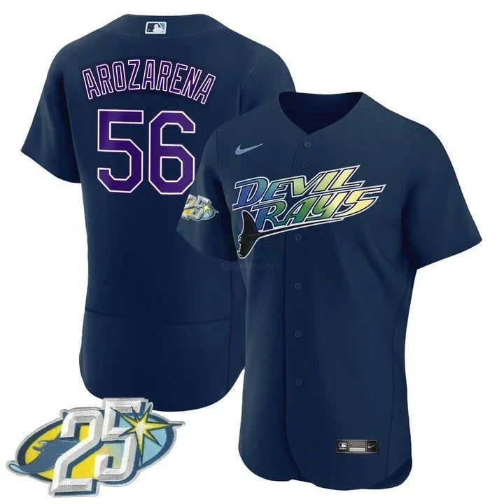 Camisa MLB Randy Arozarena Tampa Bay Navy Jersey