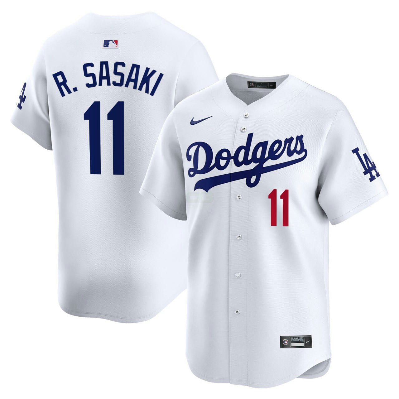Camisa MLB Roki Sasaki #11 Los Angeles White Jersey - Branca