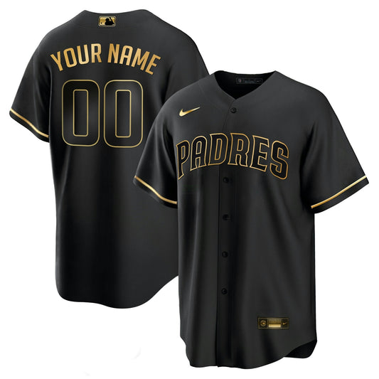 Camisa MLB San Diego Preta Dourada & Branca Dourada Jersey