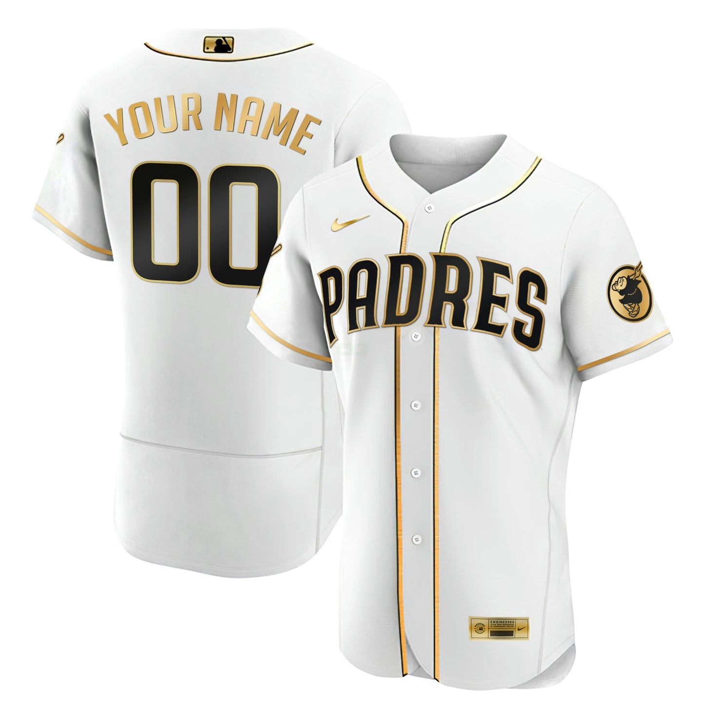 Camisa MLB San Diego Preta Dourada & Branca Dourada Jersey