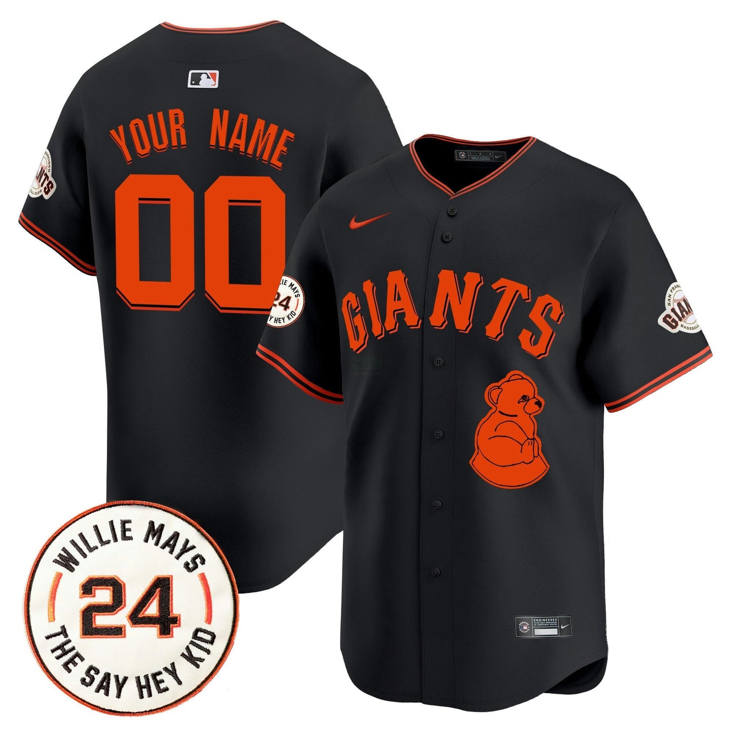 Camisa MLB San Francisco 2024 Willie Mays Patch Vapor Premier Limited Jersey V4