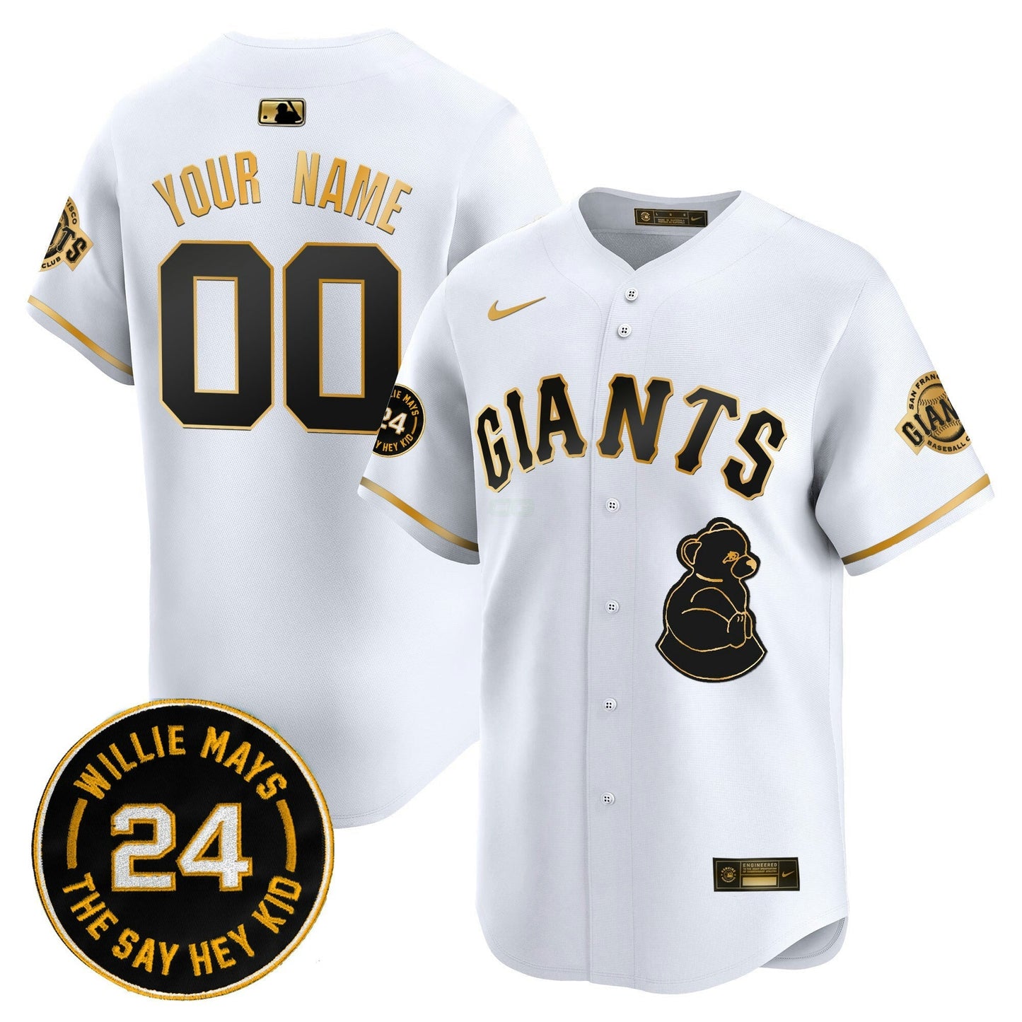 Camisa MLB San Francisco 2024 Willie Mays Patch Vapor Premier Limited Jersey V4