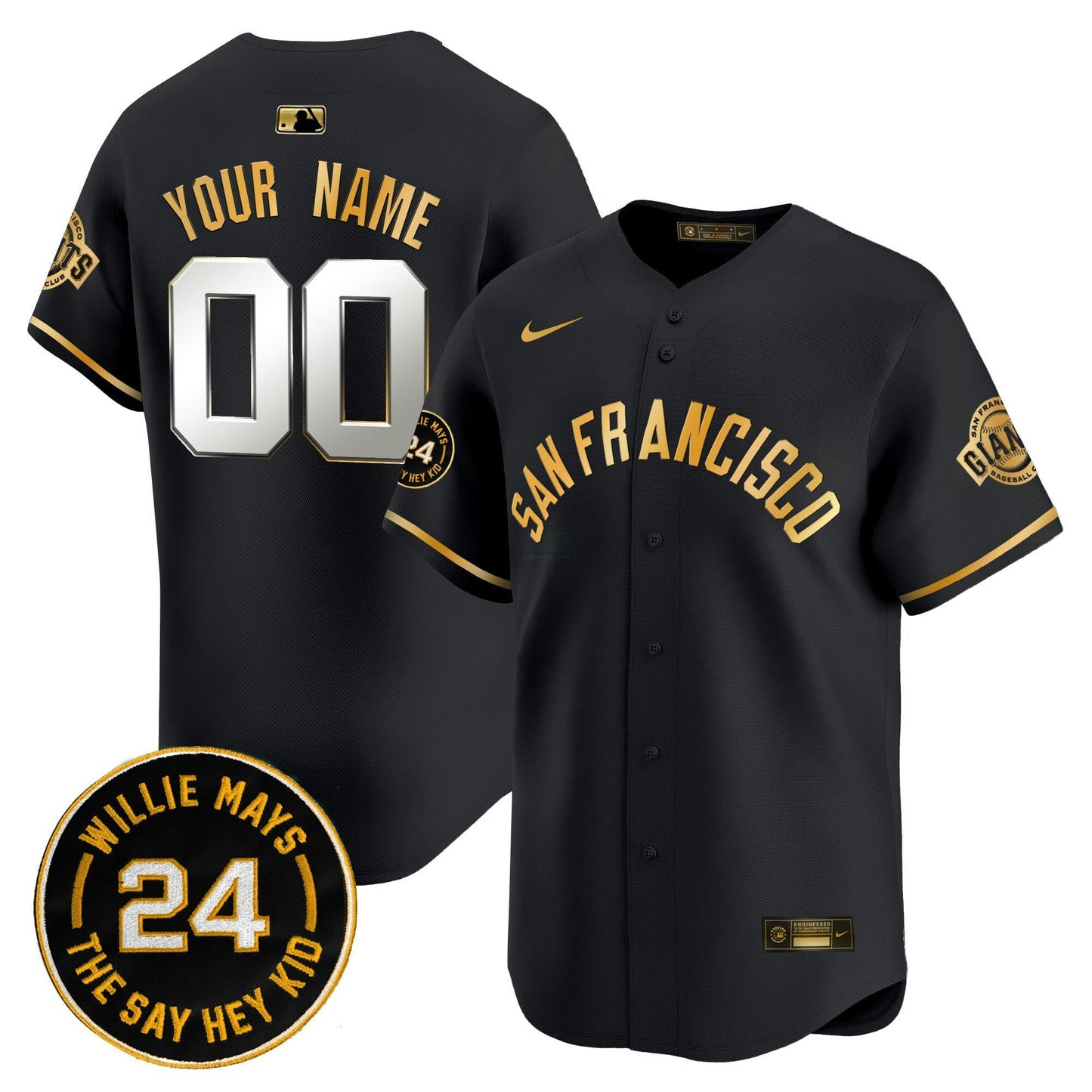 Camisa MLB San Francisco 2024 Willie Mays Patch Vapor Premier Limited Jersey V5