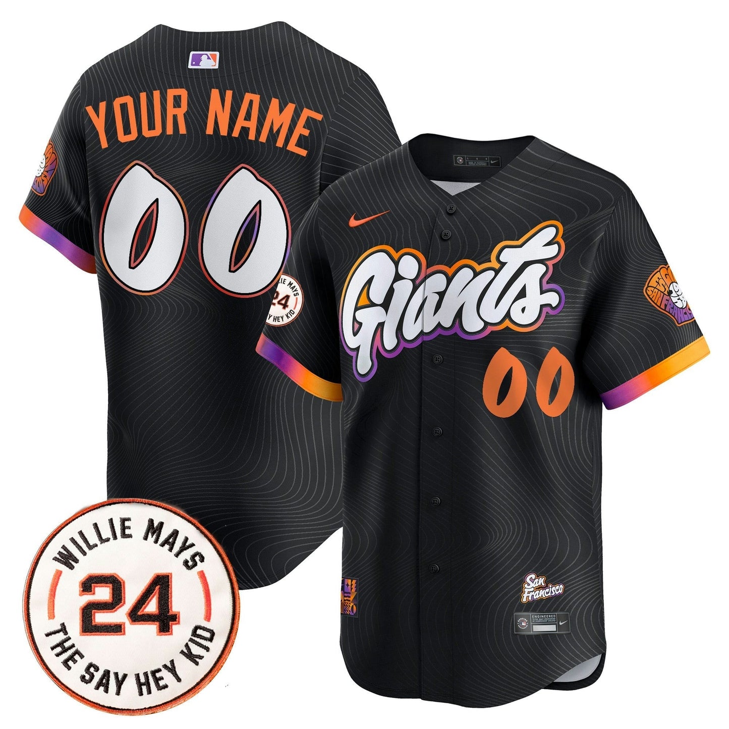Camisa MLB San Francisco 2025 Willie Mays Patch Vapor Premier Limited Jersey