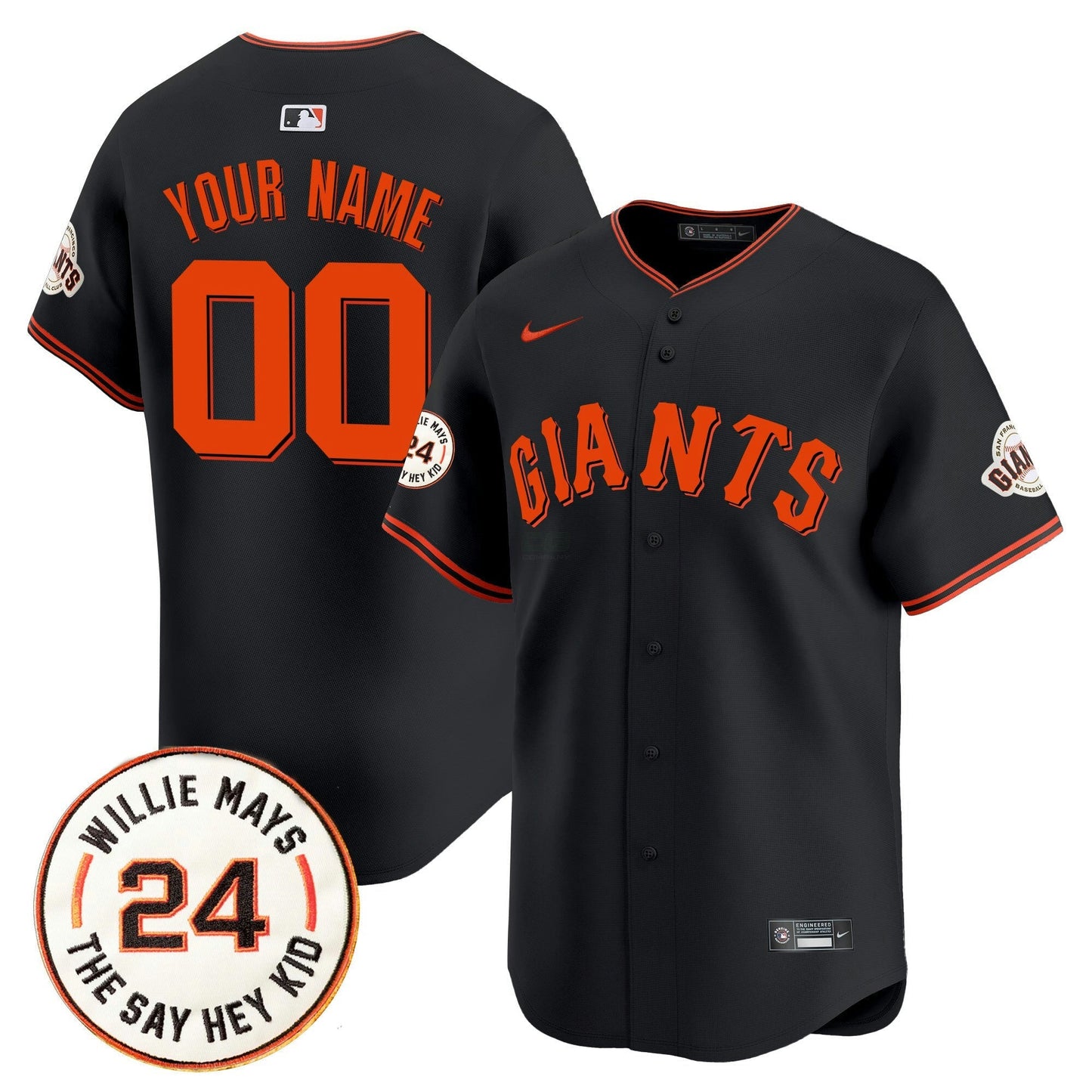 Camisa MLB San Francisco 2025 Willie Mays Patch Vapor Premier Limited Jersey